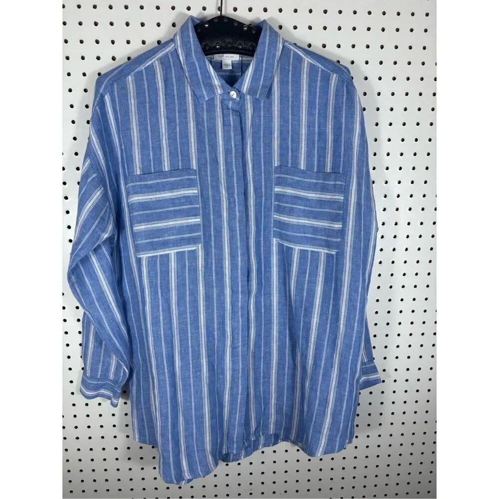 J.Jill Linen button down shirt size M